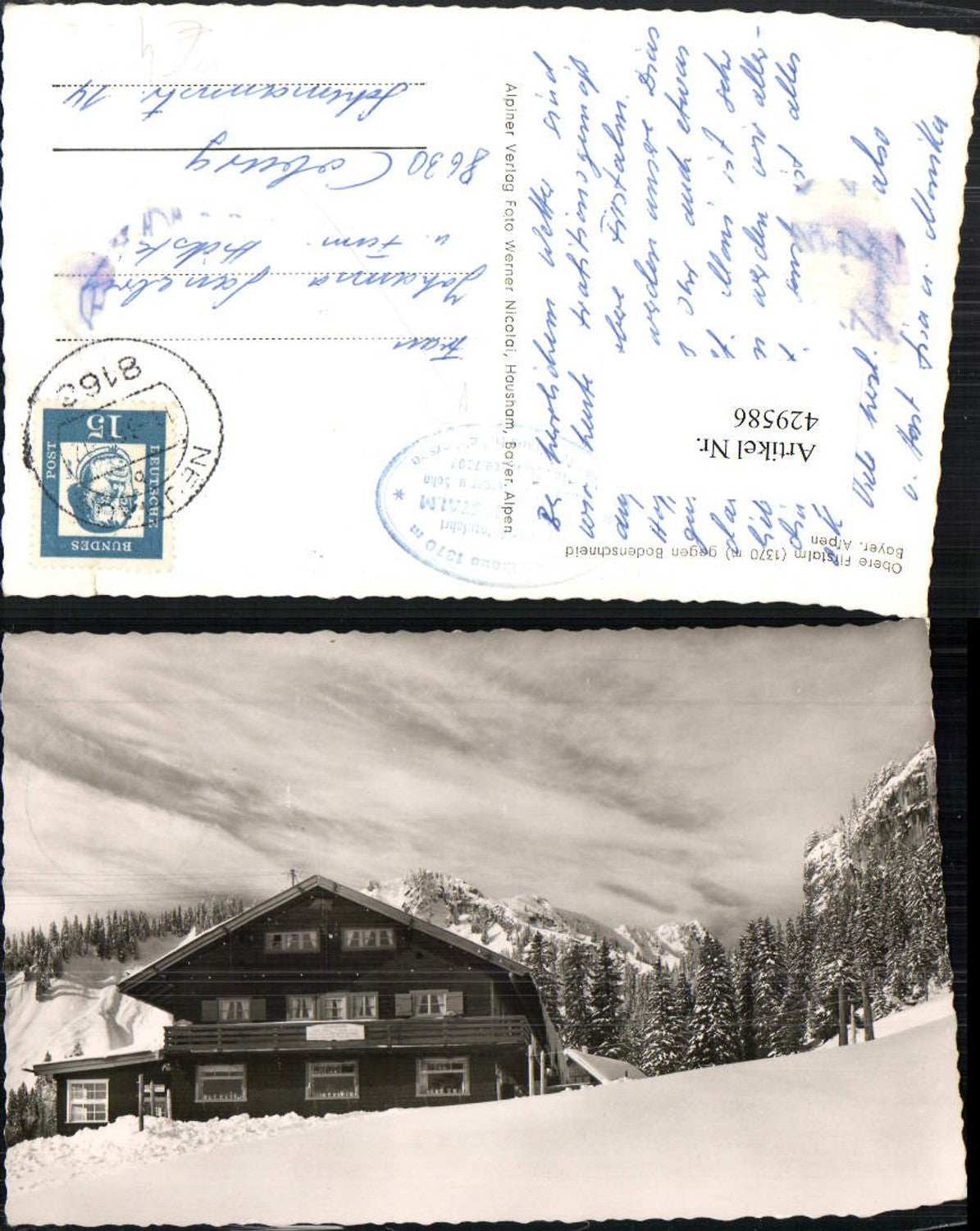 429586,Obere Firstalm b. Schliersee geg. Bodenschneid Winterbild