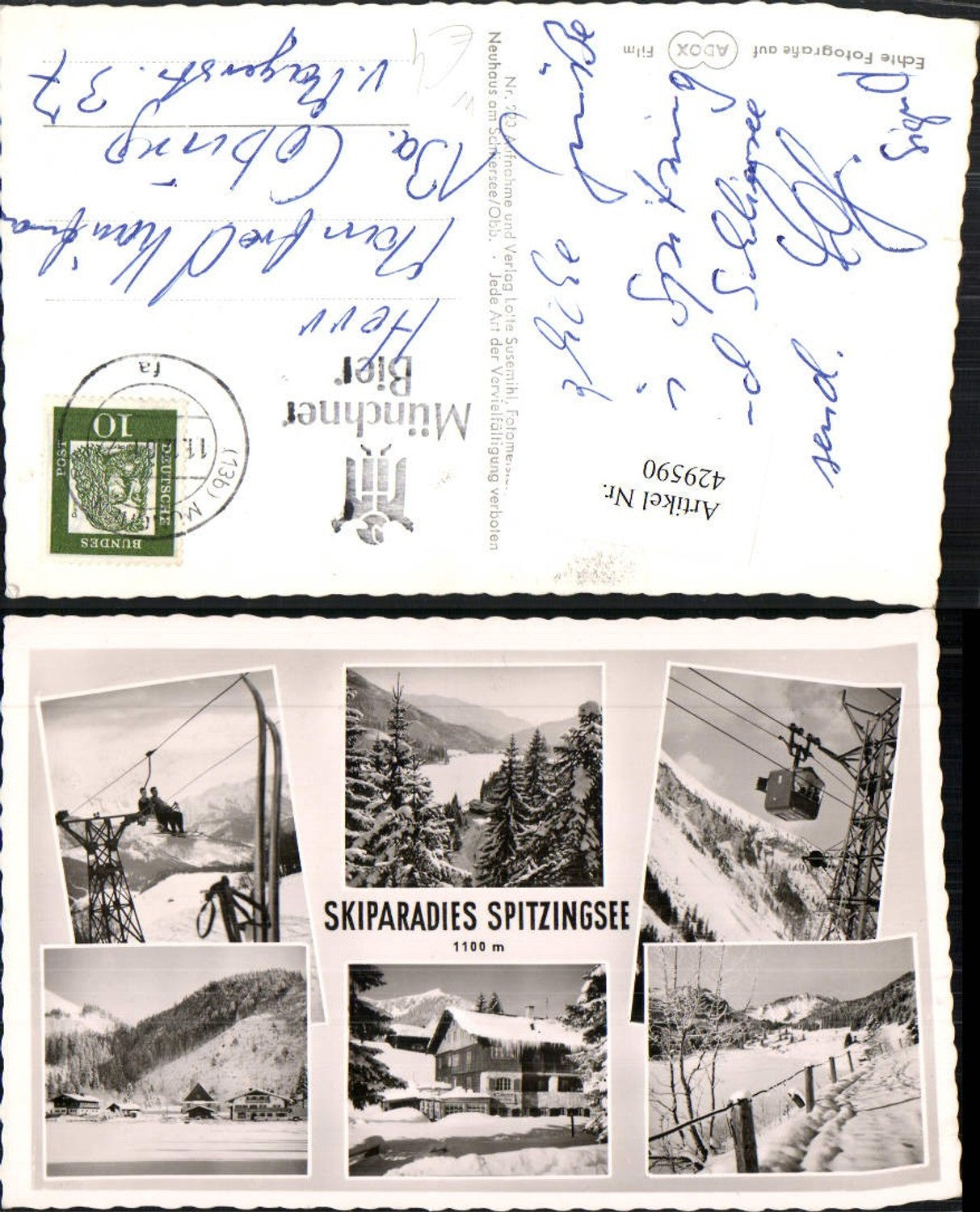 429590,Spitzingsee b. Schliersee Sessellift Seilbahn Winterbilder Mehrbildkarte