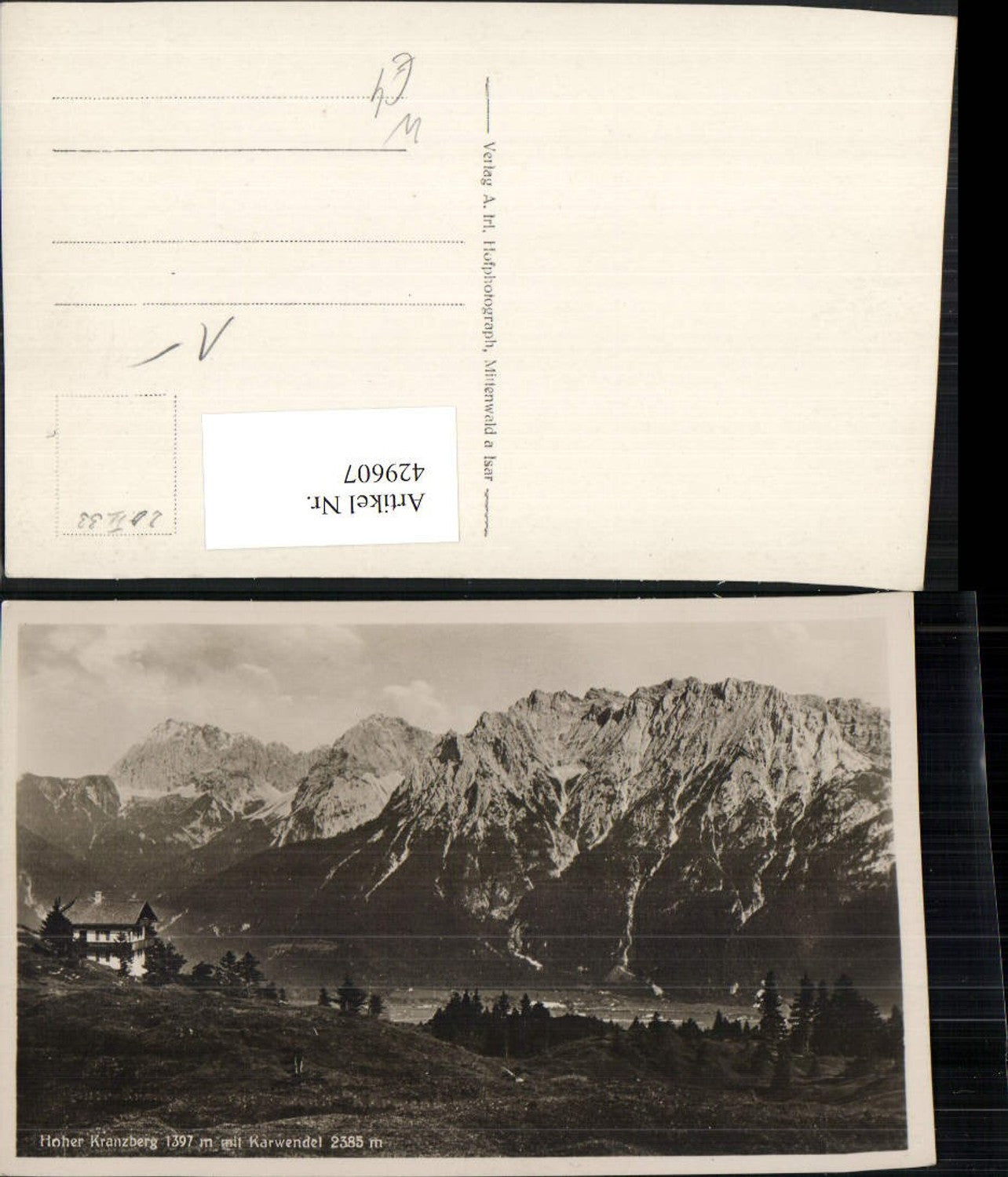 429607,Hoher Kranzberg b. Mittenwald b. Karwendel Bergkulisse