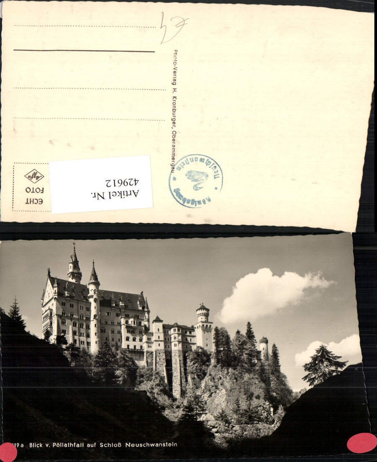 429612,Blick vom Pöllathfall auf Schloss Neuschwanstein b. Füssen