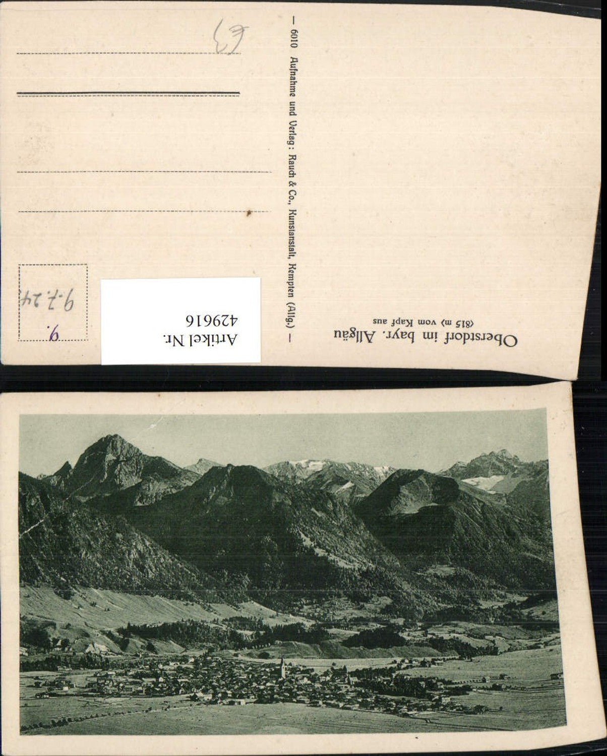 429616,Oberstdorf im Allgäu Totale vom Kapf Bergkulisse