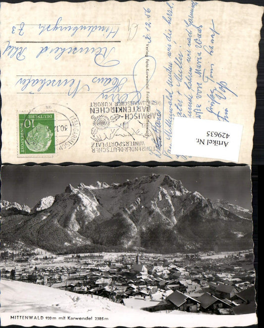 429635,Mittenwald Totale m. Karwendel Bergkulisse Winterbild