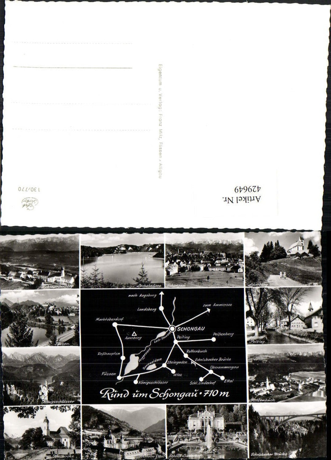 429649,Schongau u. Umgebung Landkarte Füssen Rottenbuch Schloss Mehrbildkarte
