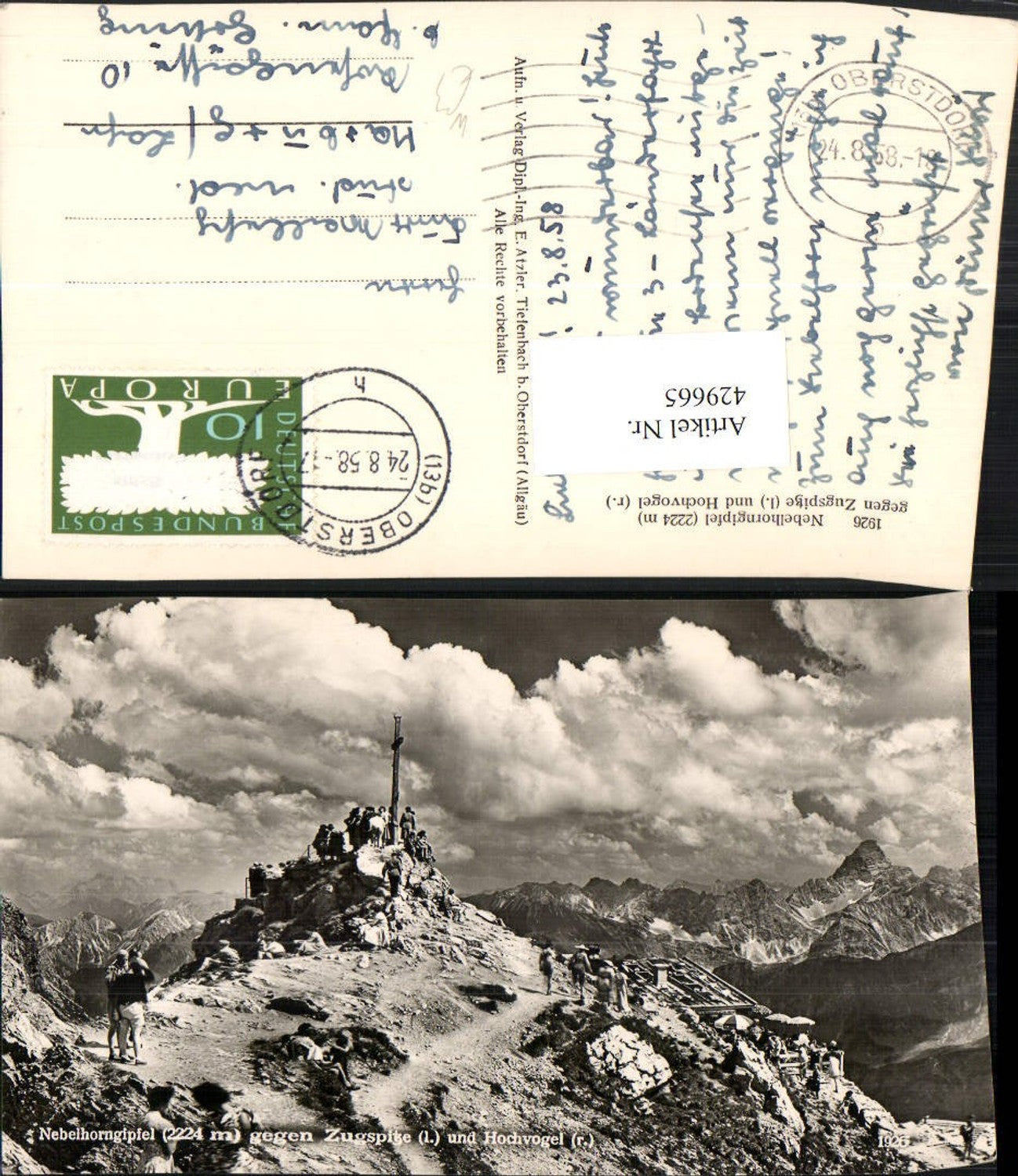 429665,Nebelhorngipfel b. Oberstdorf geg. Zugspitze Bergkulisse