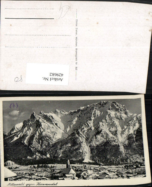 429682,Mittenwald Totale geg. Karwendel Bergkulisse Winterbild