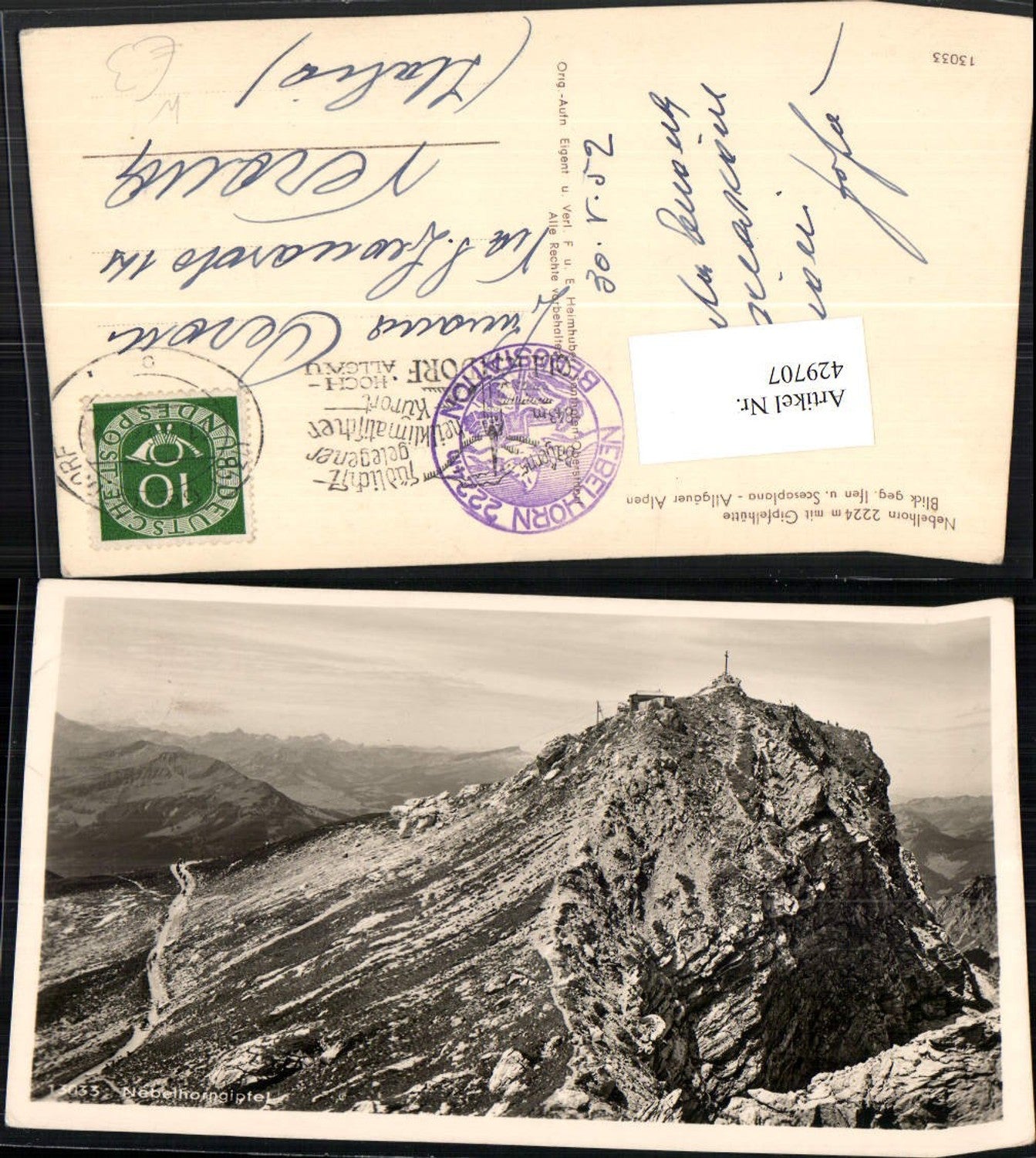 429707,Nebelhorn b. Oberstdorf Gipfelhütte Berghütte geg. Ifen Bergkulisse