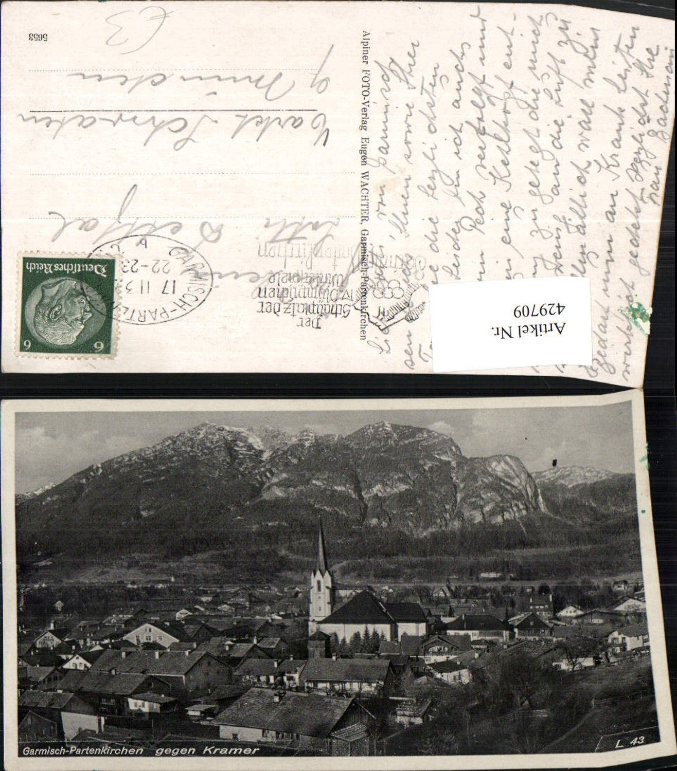 429709,Garmisch-Partenkirchen Totale geg. Kramer Bergkulisse