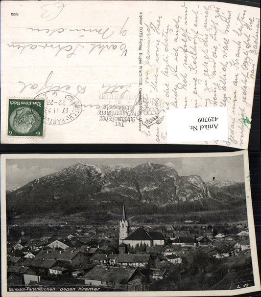429709,Garmisch-Partenkirchen Totale geg. Kramer Bergkulisse