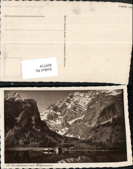 429719, St. Bartholomä am Königssee near Schönau with Watzmann mountain scenery