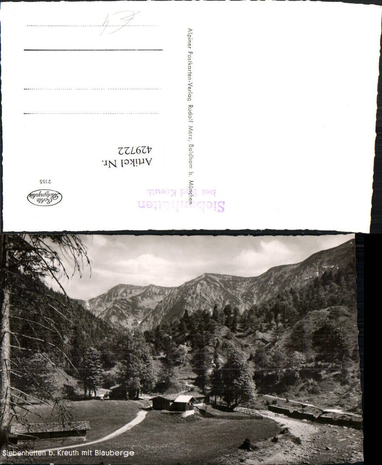 429722,Siebenhütten b. Kreutz m. Blauberge Bergkulisse