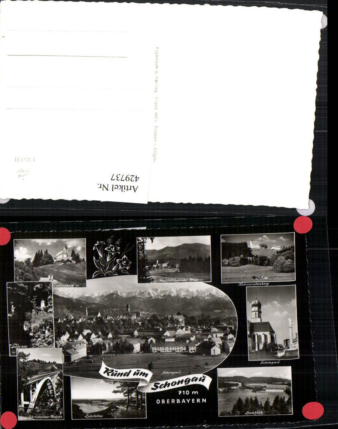 429737,Schongau Totale Kirche Echelsbacher Brücke Stausee Mehrbildkarte