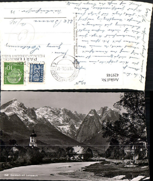 429748,Garmisch Teilansicht m. Loisach Bergkulisse