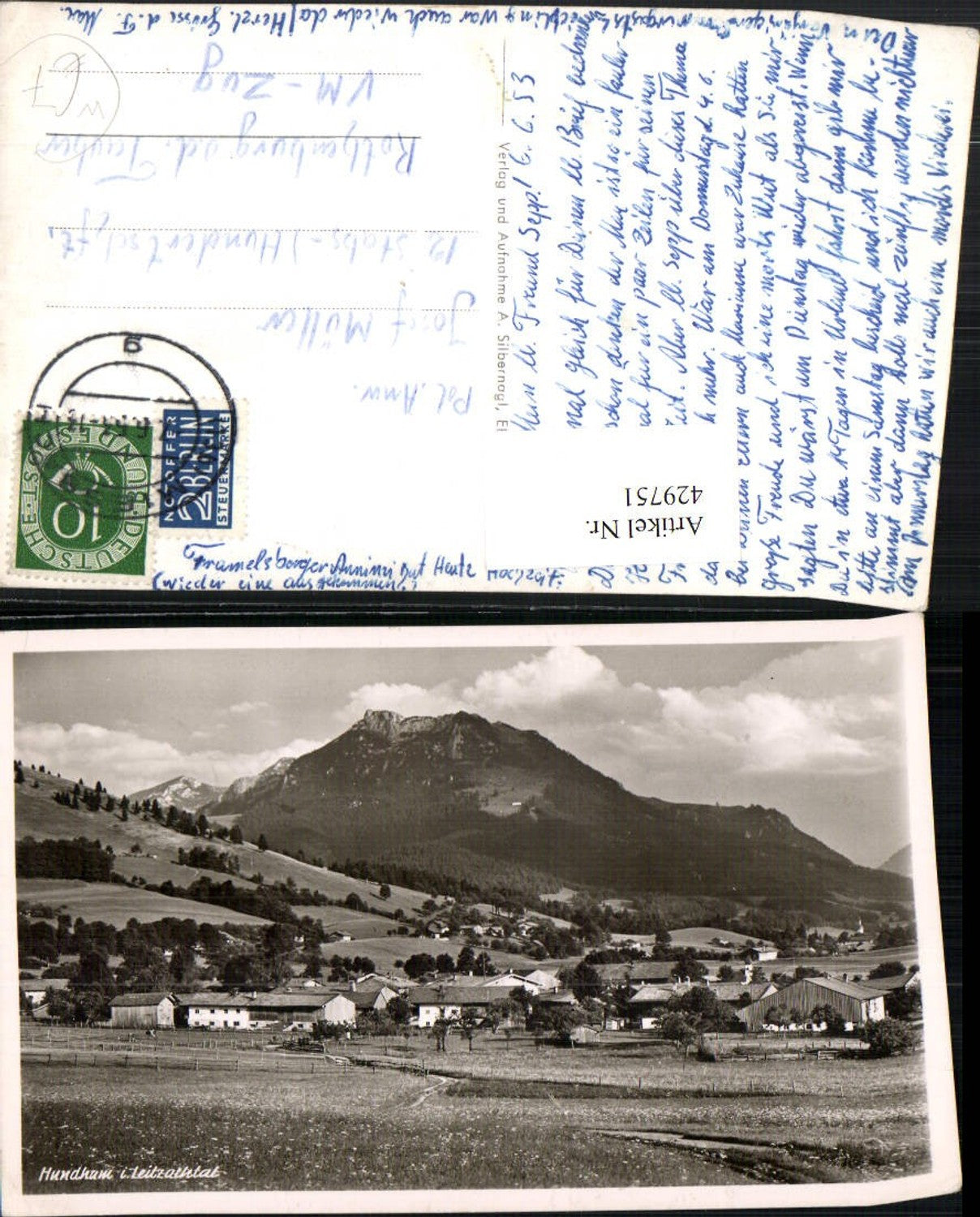 429751,Hundham b. Fischbachau Teilansicht Bergkulisse
