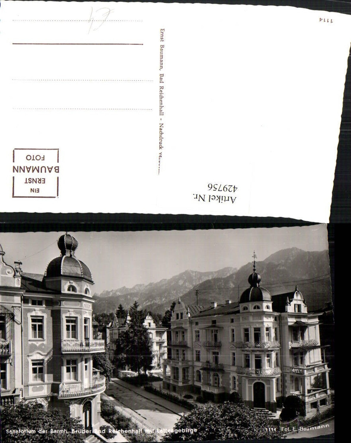 429756, Bad Reichenhall Sanatorium of the Brothers of Mercy Mountain scenery