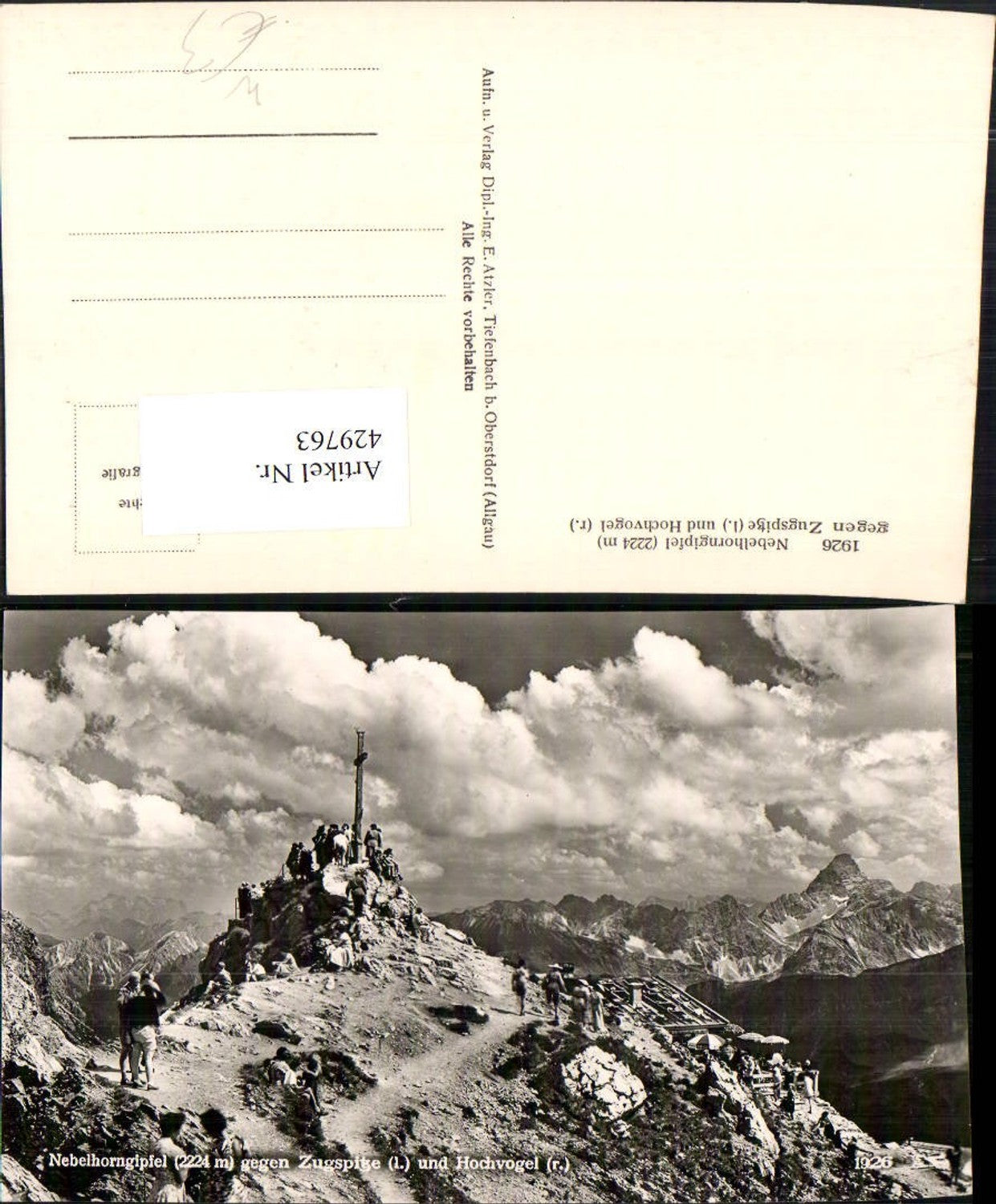 429763,Nebelhorngipfel b. Oberstdorf geg. Zugspitze Bergkulisse