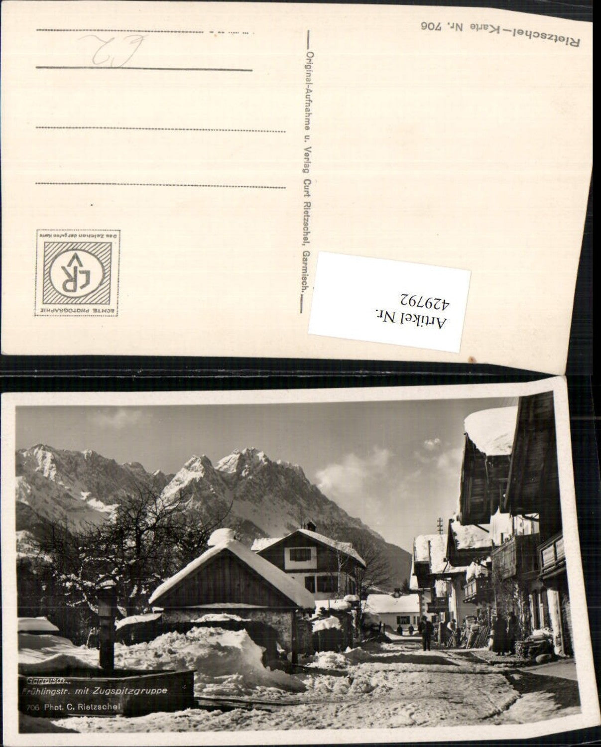429792,Garmisch Straße m. Zugspitze Bergkulisse Winterbild