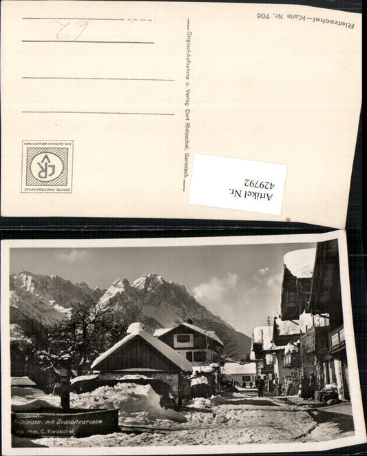 429792,Garmisch Straße m. Zugspitze Bergkulisse Winterbild