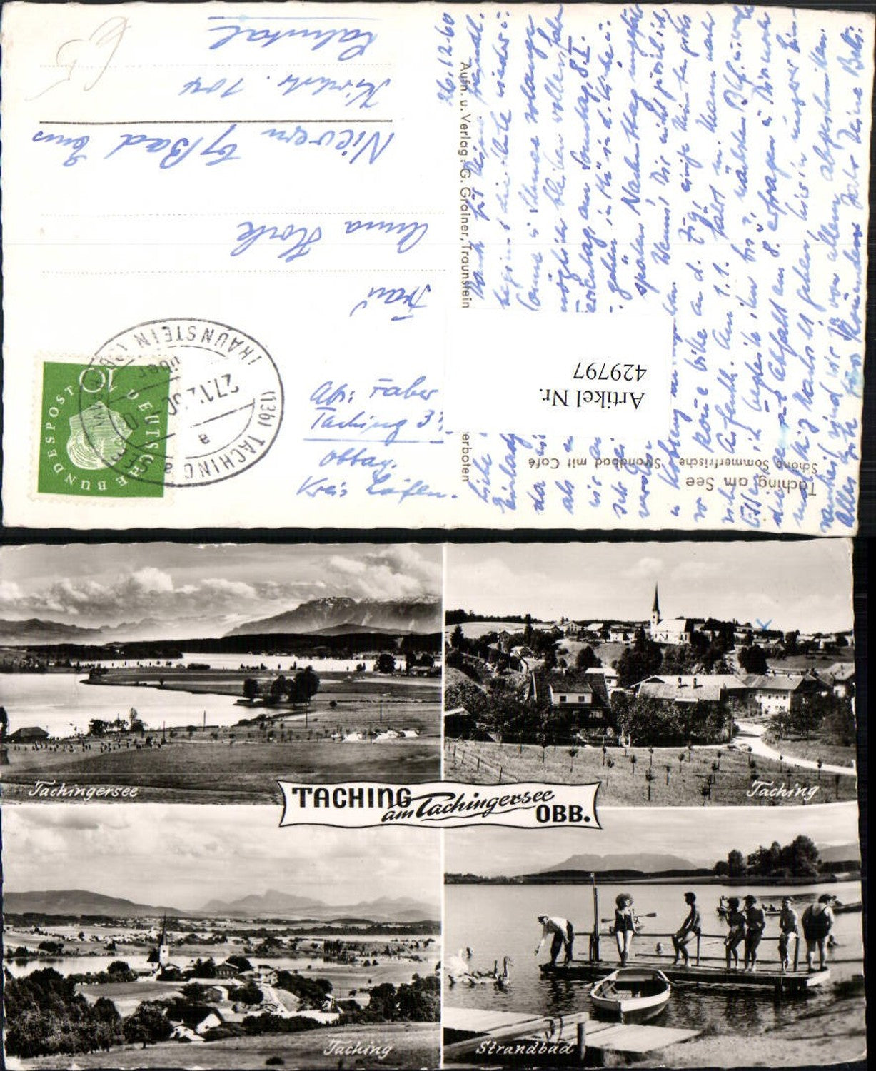 429797,Taching am See Totale Strandbad Mehrbildkarte
