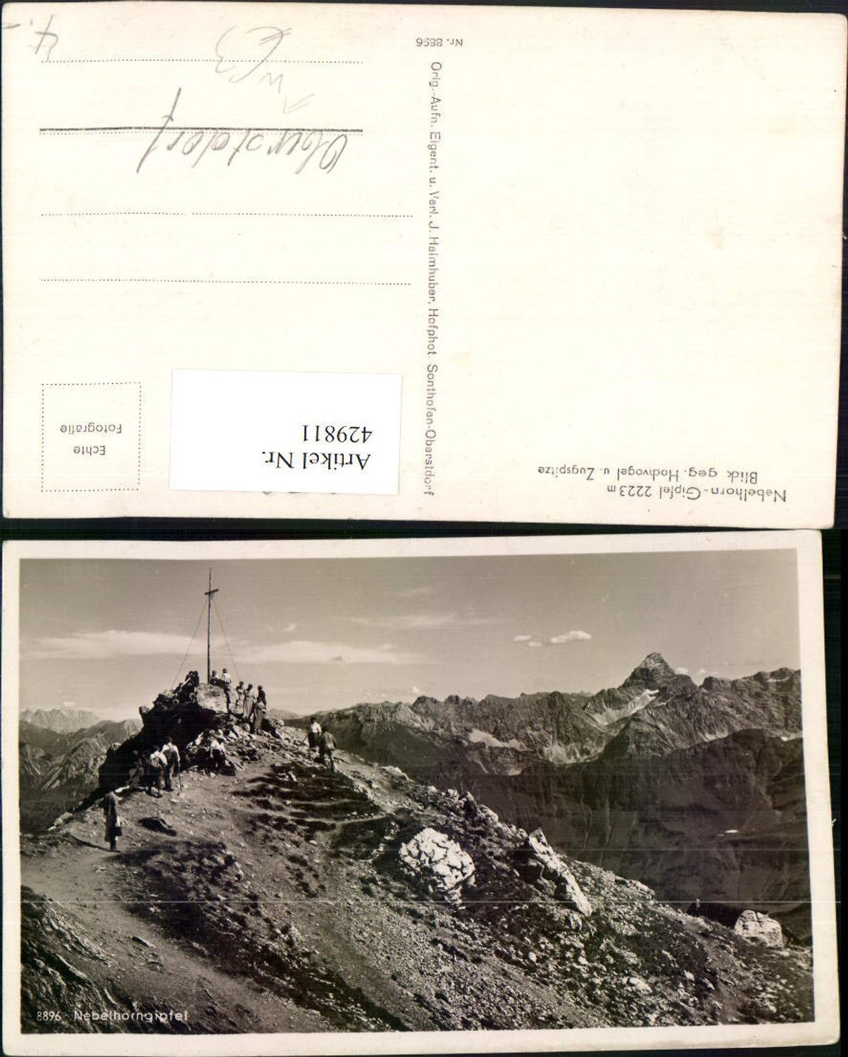429811,Nebelhorn-Gipfel b. Oberstdorf geg. Hochvogel Bergkulisse