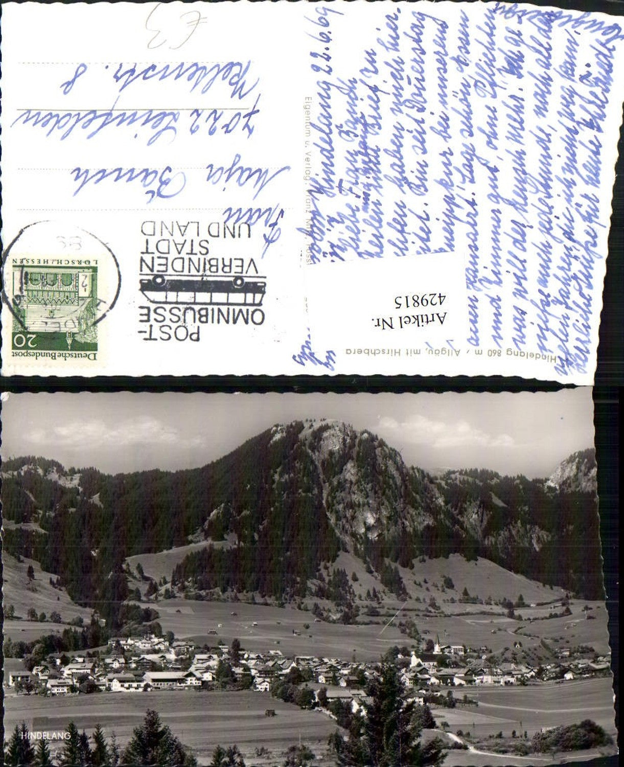 429815,Bad Hindelang im Allgäu Totale m. Hirschberg