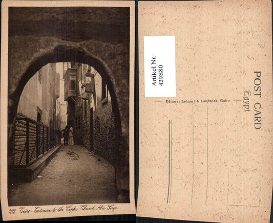 429880,Egypt Cairo Kairo Entrance to the Coptic Church Abu Serge Gasse pub Lehnert Landrock 1112