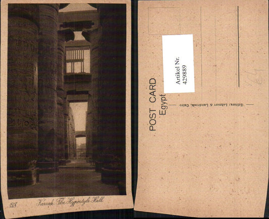 429889,Egypt Luxor Karnak Hypostyle Hall Säulen pub Lehnert Landrock 1518
