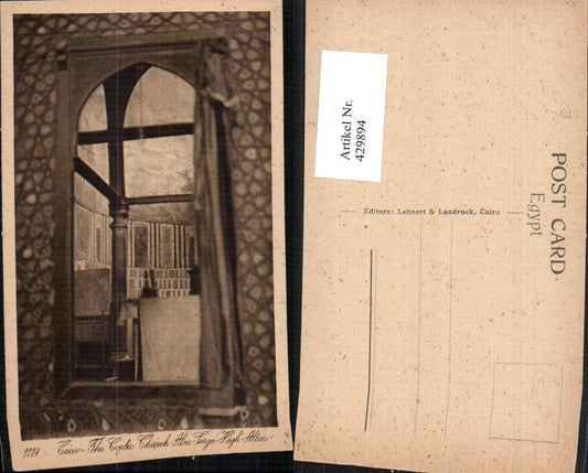 429894,Egypt Cairo Kairo Coptic Church Abu Serge High Altar Kirche pub Lehnert Landrock 1114