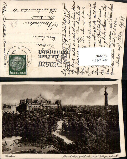 429996,Berlin Reichstagsgebäude u. Siegessäule Säule