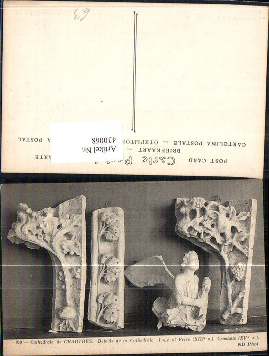 430068,Cathedrale de Chartres Ange de Frise Crochets Stuck Engel Archäologie