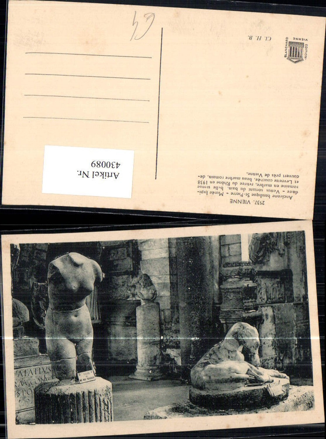 430089,Archäologie Vienne Ancienne basilique St Pierre Musee Lapidaire Venus Statue