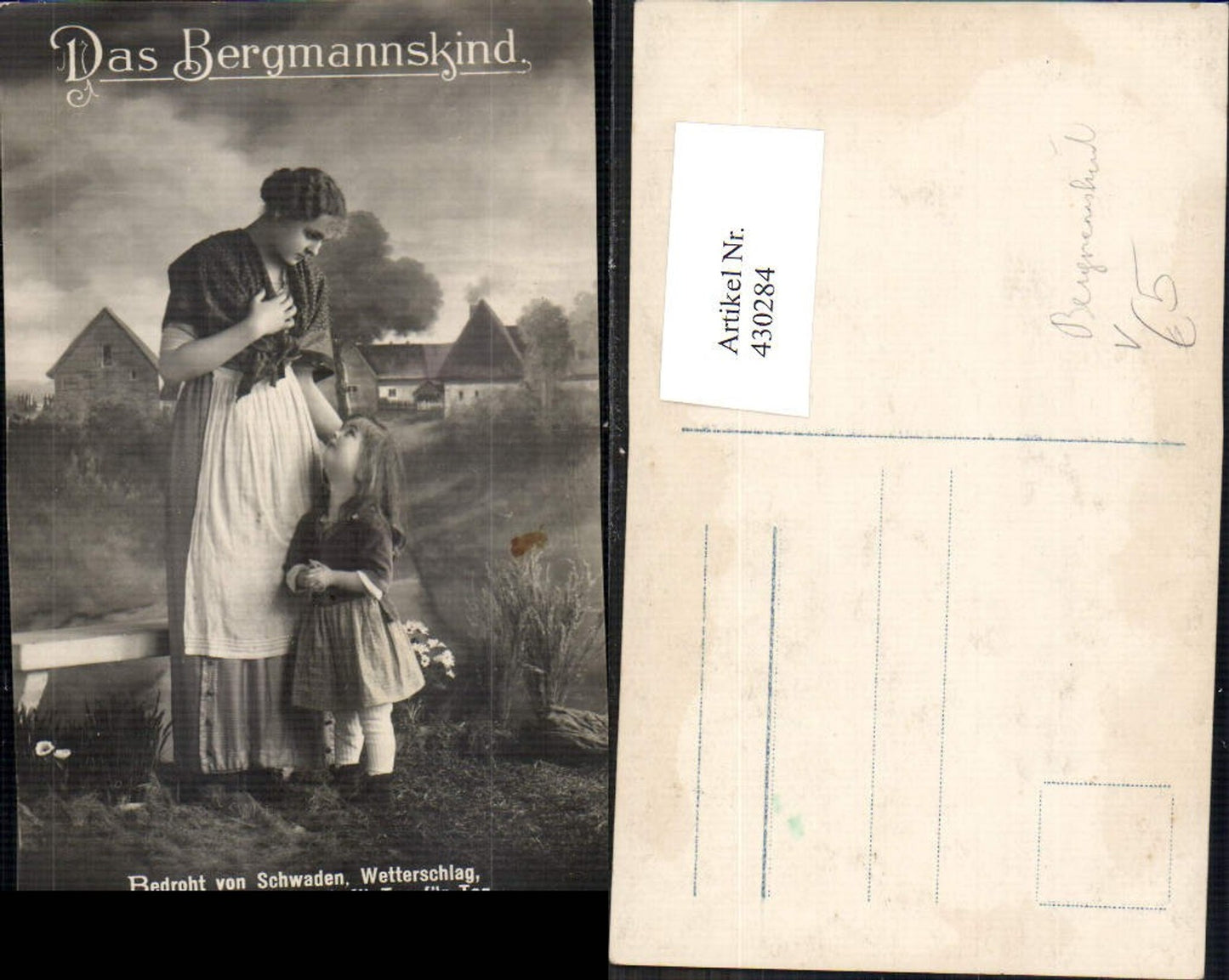 430284,Bergbau Das Bergmannskind Frau Mädchen Spruch pub NPG 7783/3