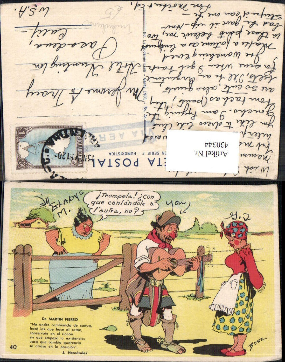 430344,Künstler Ak Benz De Martin Fierro Betrunkener Gitarrenspieler Frauen Trinkerhumor Alkohol