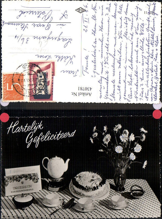 430781,Reklame Driessen Kersenbonbons Süßigkeiten Torte Kaffee Essen