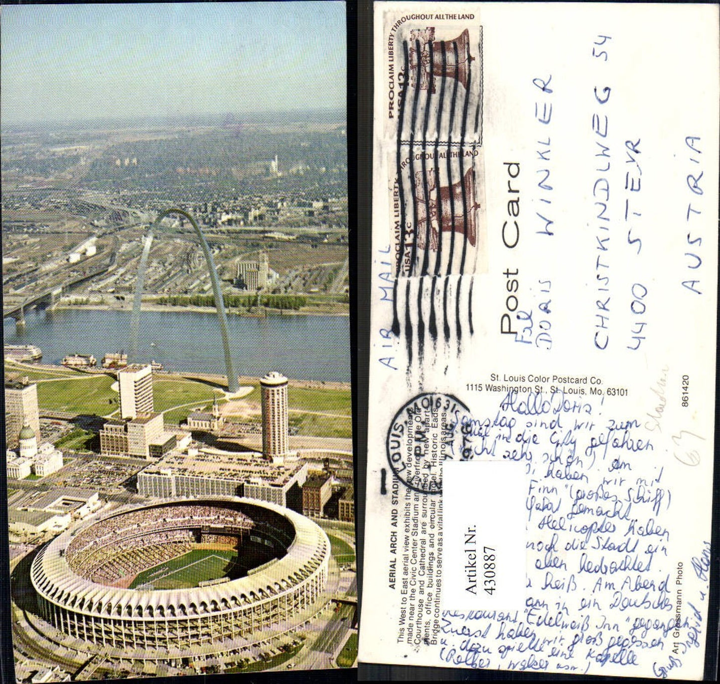 430887,Luftbild Stadion Aerial Arch and Stadium Saint Louis USA
