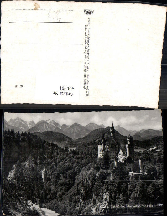 430901,Schloss Neuschwanstein mit Pöllatschlucht Schwangau b. Füssen