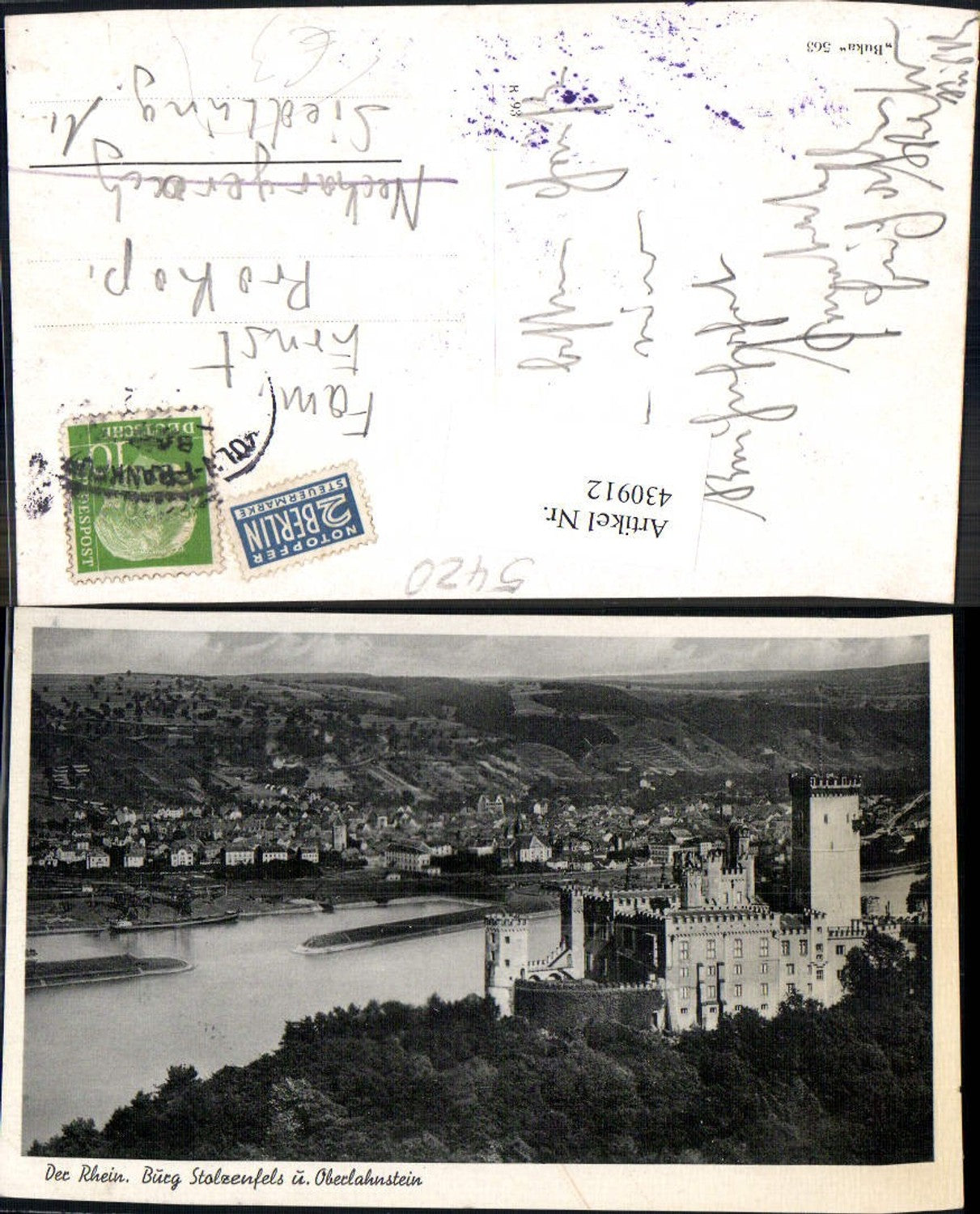 430912,Schloss Burg Stolzenfels u. Oberlahnstein