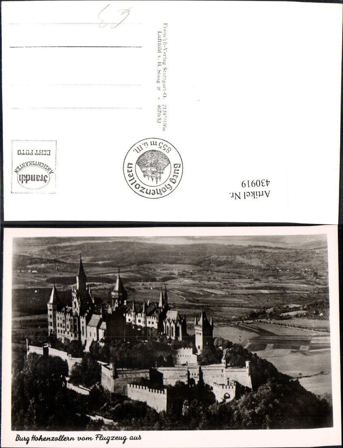 430919,Luftbild Burg Hohenzollern Bisingen