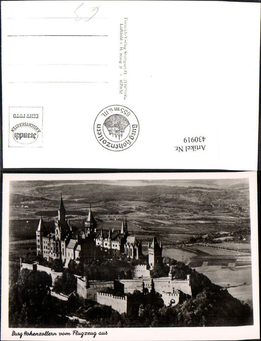 430919,Luftbild Burg Hohenzollern Bisingen