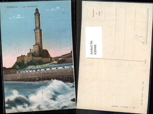 430948,Leuchtturm Genova La Lanterna Brandung Küste