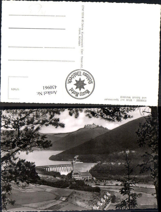 430961,Talsperre Edersee Blick a. Sperrmauer u. Schloss Waldeck