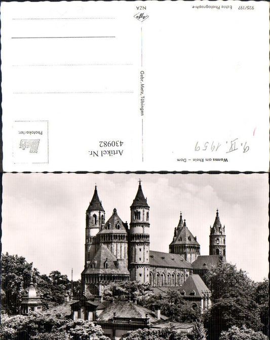 430982,Foto Ak Worms a. Rhein Der Dom