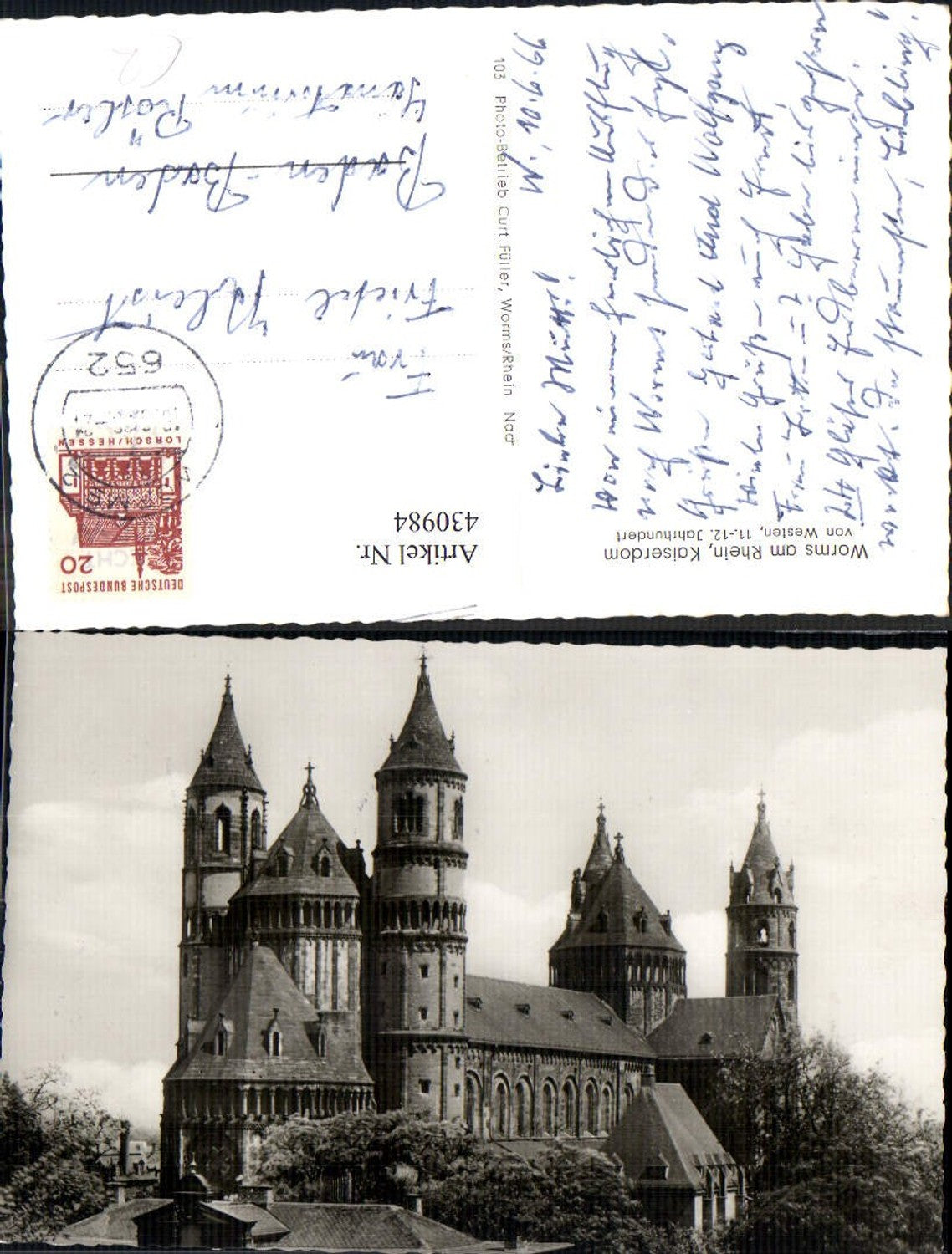 430984,Foto Ak Worms a. Rhein Der Dom Kaiserdom