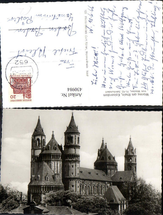 430984,Foto Ak Worms a. Rhein Der Dom Kaiserdom