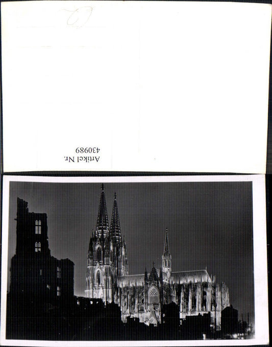 430989,Foto Ak Köln a. Rhein Dom b. Nacht beleuchtet