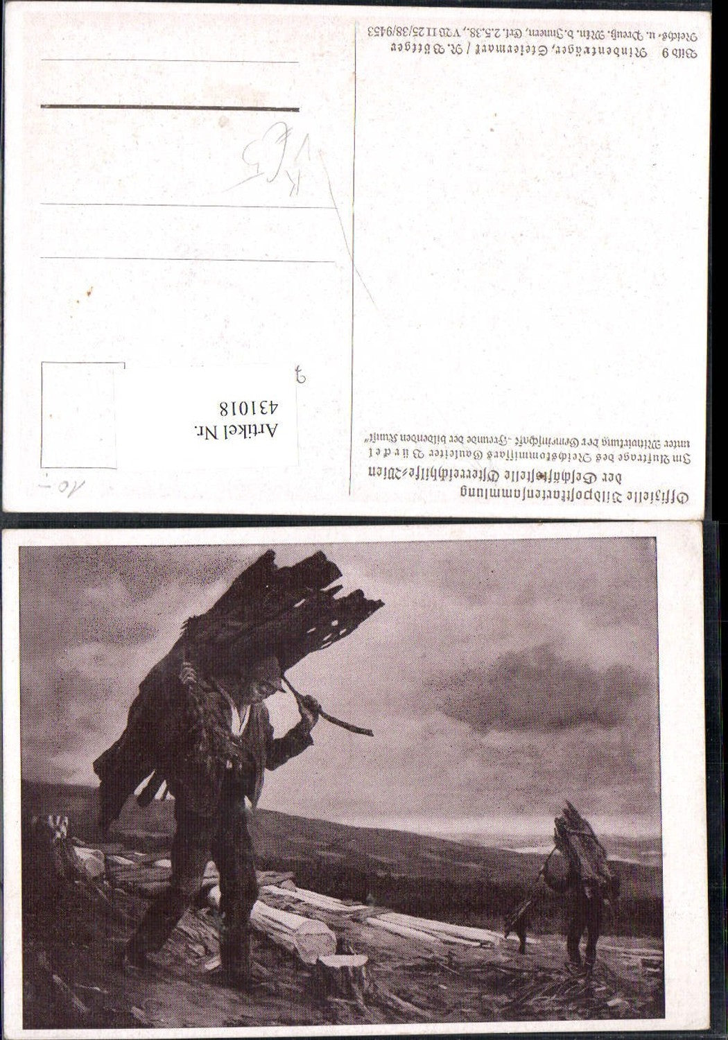 431018,Künstler Ak Off. Bildpostkartensammlung Österreichhilfe Nr. 9 R. Böttger Rindenträger
