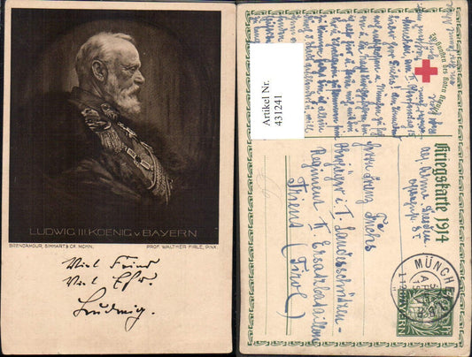 431241,Künstler Ak Walther Firle Ludwig III König v. Bayern Adel Monarchie