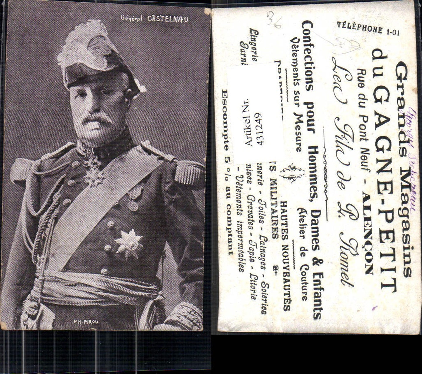 431249,Politiker General Castelnau Uniform Soldat Frankreich