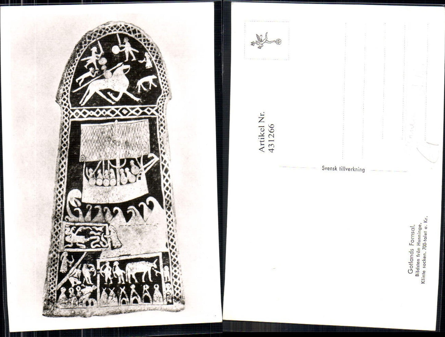 431266,Gotlands Fornsal Bildsten fran Hunninge Hunnen Antike Geschichte