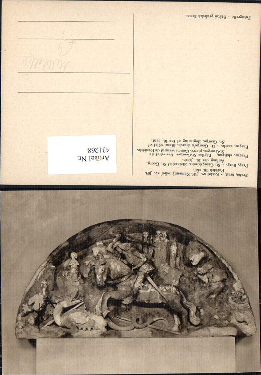 431268,Praha Prag Burg St Georgskirche Steinrelief Mittelalter Geschichte