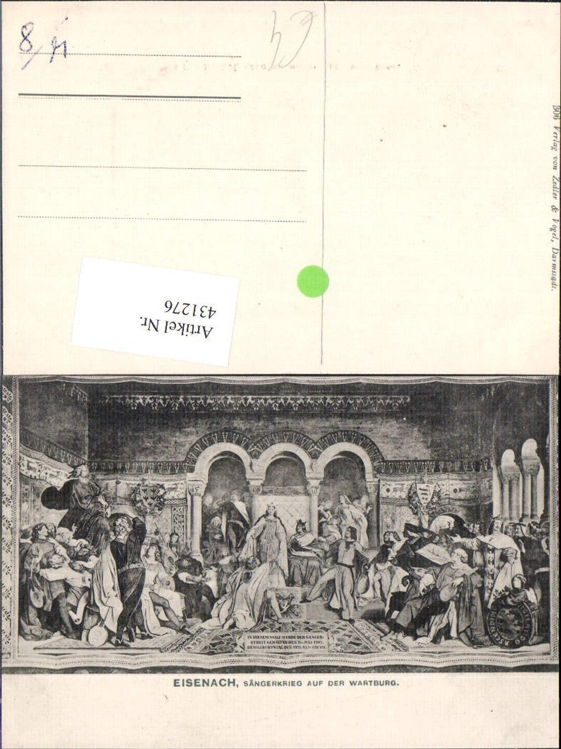 431276,Eisenach Sängerkrieg a. d. Wartburg Mittelalter Geschichte